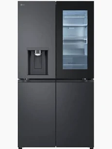 Réfrigérateur américain LG noir avec porte vitrée